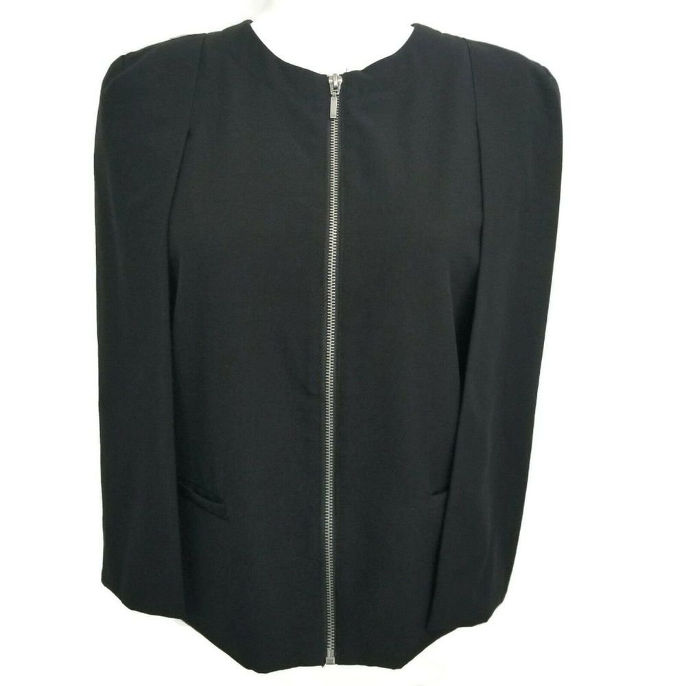 Drew S Small Cape Jacket Solid Black Full Zip Nowt - image 1